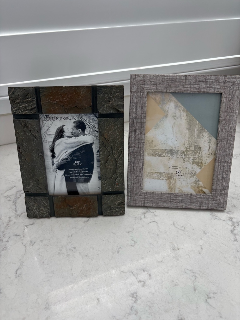 Dark Slate Photo Frame - Rustic Black/Gray and rustic wood look frame